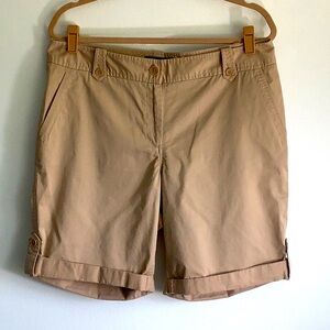 Talbots tan shorts roll hem size 12